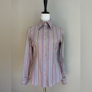 Hawes & Curtis Fitted Stripe Button-Down Shirt | UK Brand | Women’s US 6